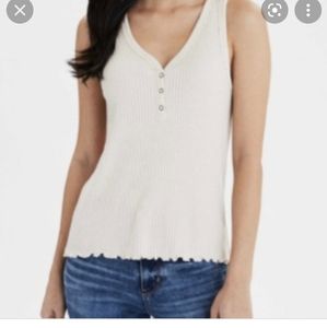 American eagle plush henley tank top
